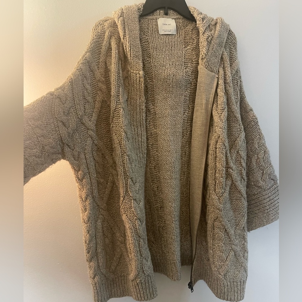 Zara oversized thick knit zippered jacket (new) - Picture 2 of 7